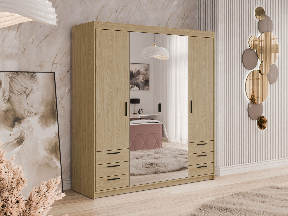Gardróbszekrény ELENA 4D6S, Szín: Tölgy