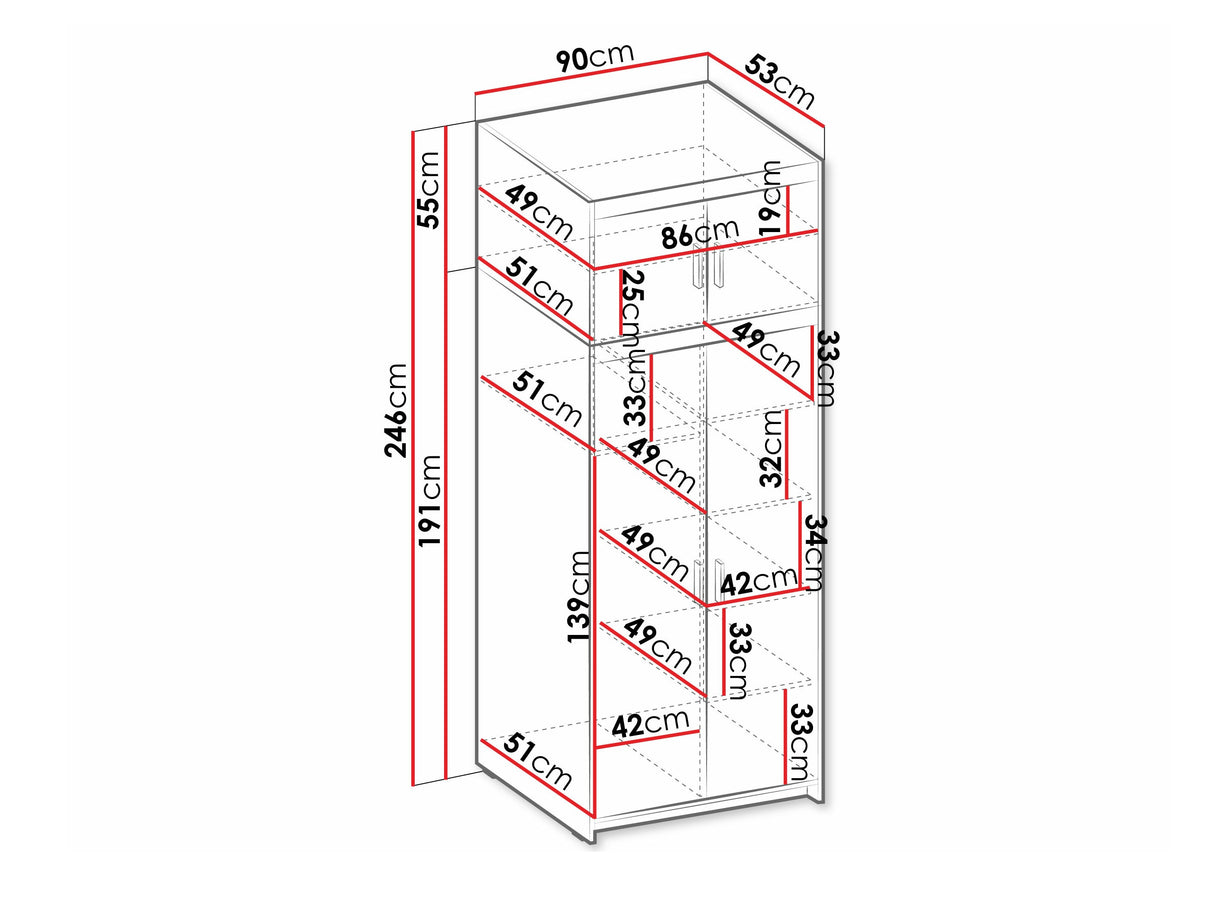 Gardróbszekrény ELENA (Melen 2D) II, Szín: Lefkas tölgy 4451460