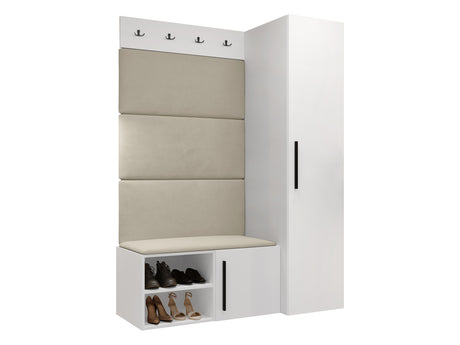 Előszoba garnitúra Garderoba MEDI II, Keret színe: Fehér, Puha falpanel színe: Manila 02 4451676