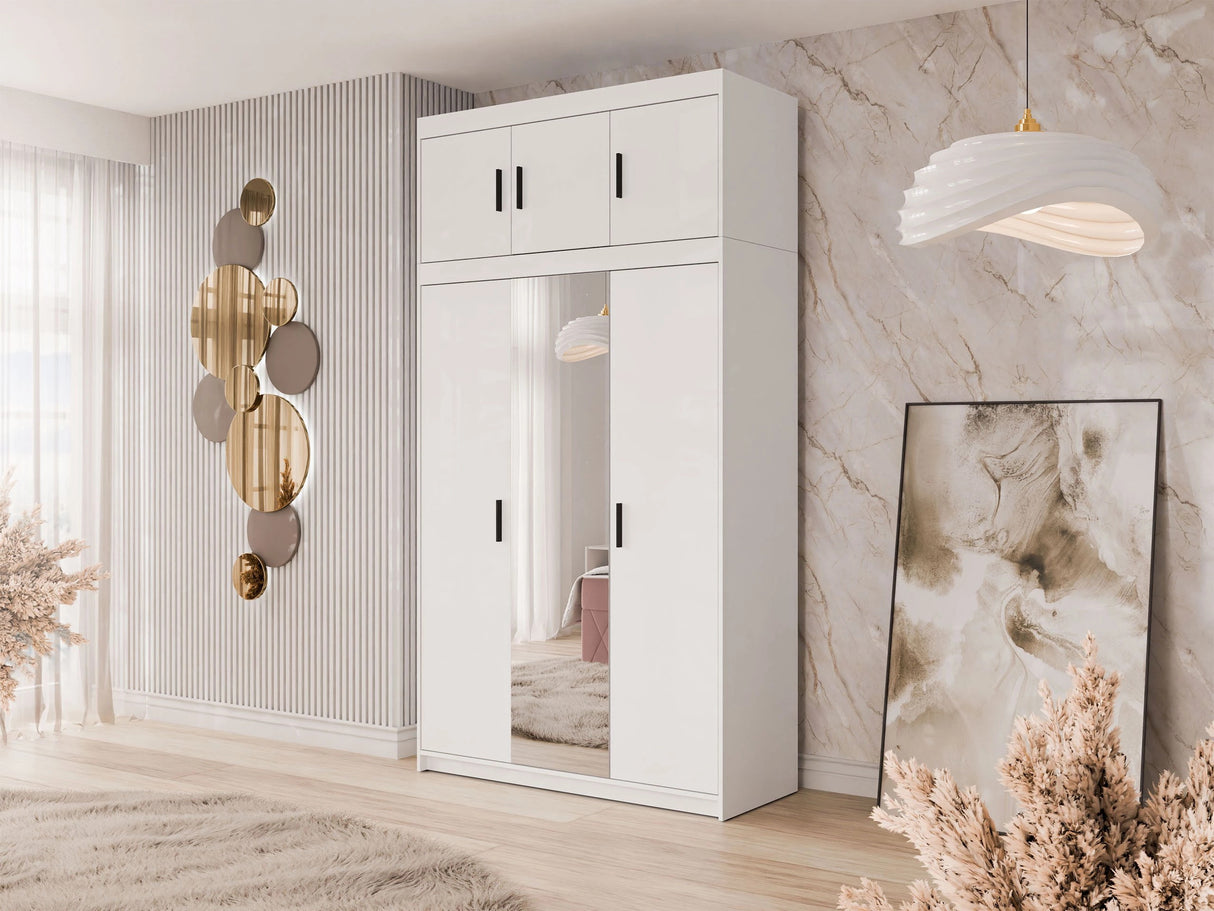 Gardróbszekrény ELENA (Melen 3D) IV, Szín: Fehér 4452849