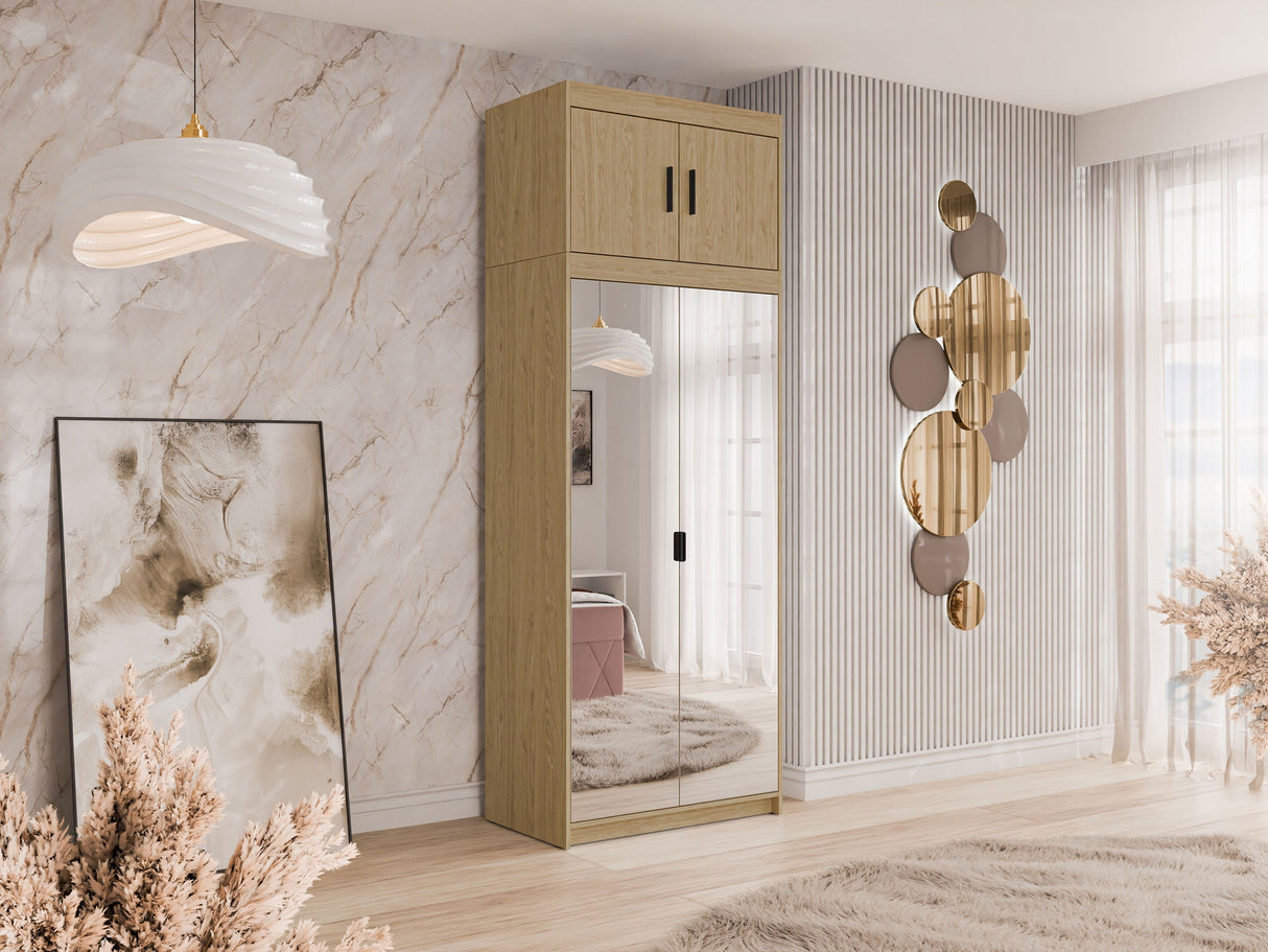 Gardróbszekrény Elena 2D +, Szín: Tölgy