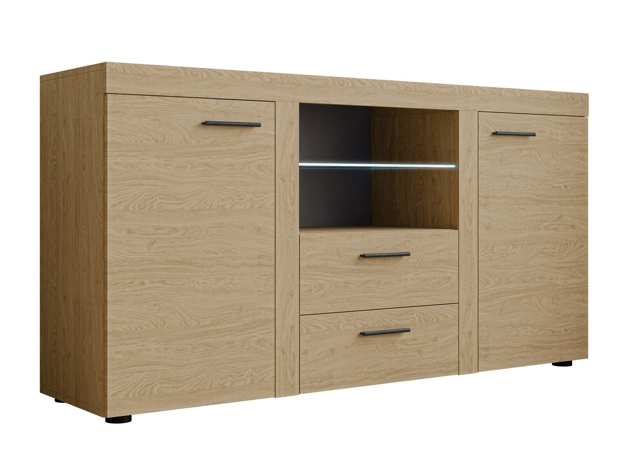 Komód Rumba (Rodos), -világítás: Igen, Szín: Tölgy