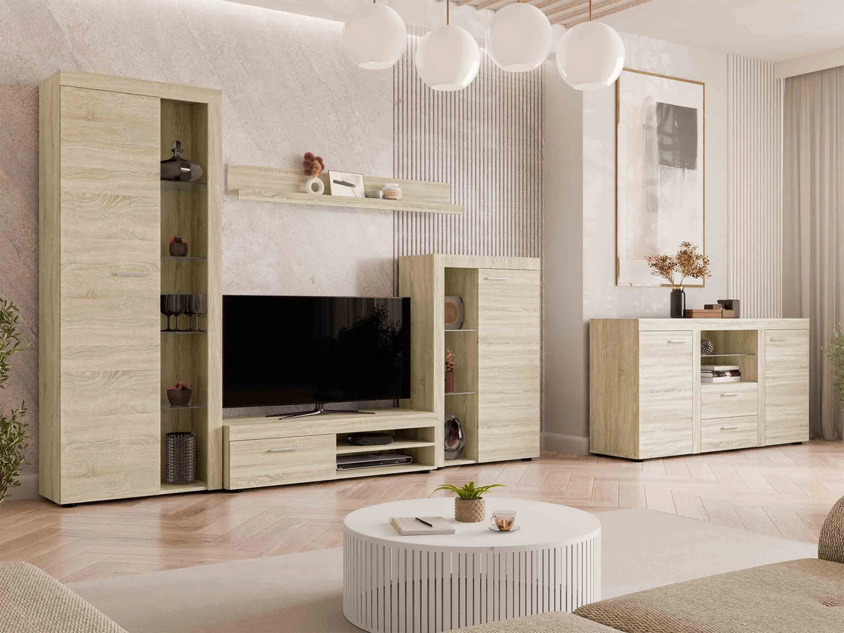 Nappali szett Rumba garnitúra (Rodos), -világítás: Nem, Szín: Sonoma tölgy 4457558