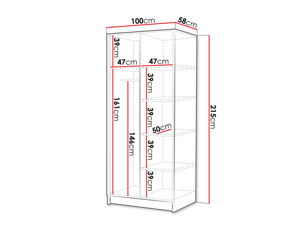 Gardróbszekrény BONO I, Szín: Dió + Aranysárga