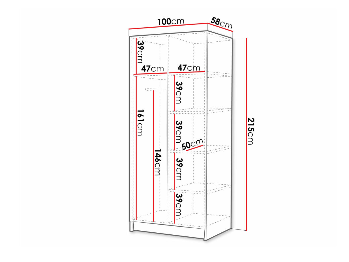 Gardróbszekrény BONO I, Szín: Kasmír + Aranysárga 4461791