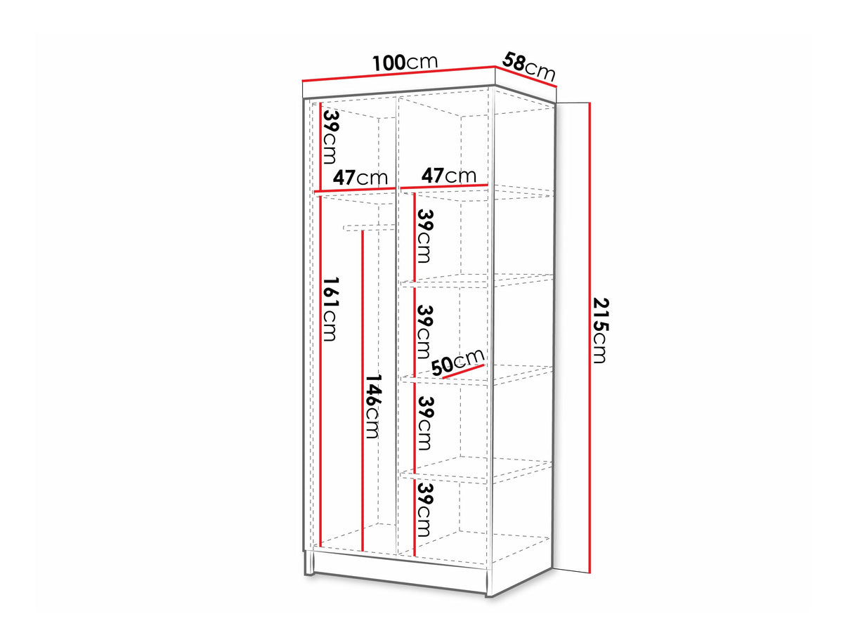 Gardróbszekrény BONO II, Szín: Fehér 4461900