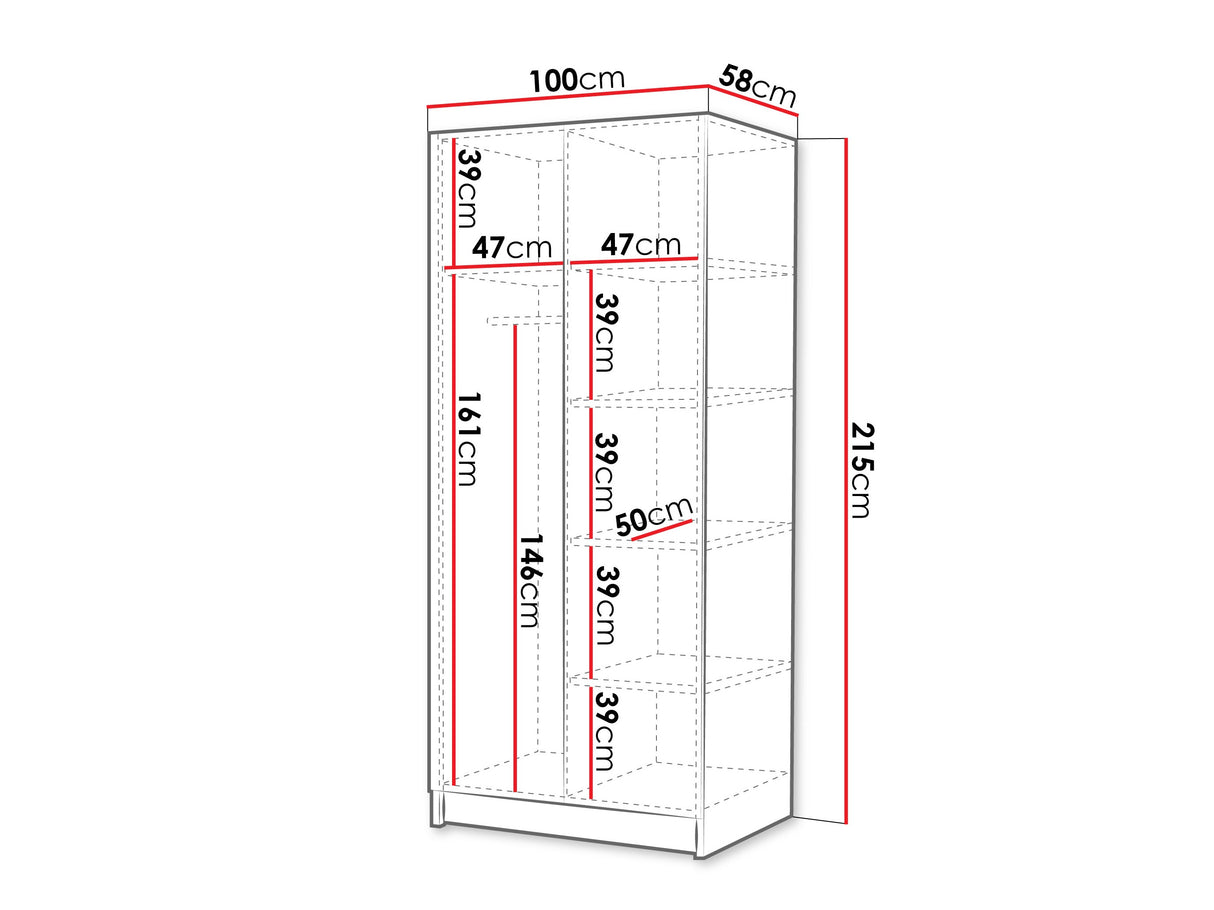 Gardróbszekrény BONO III, Szín: Dió + Aranysárga