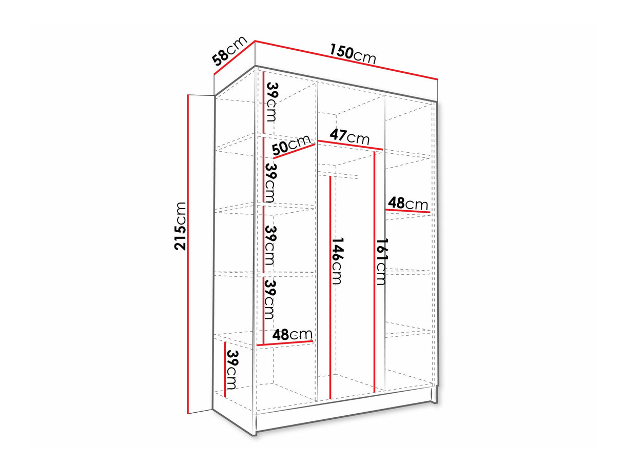 Gardróbszekrény CALIA I, Szín: Fényes fehér 4462050