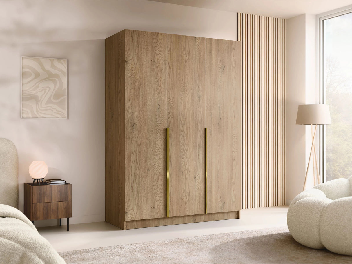Gardróbszekrény CALIA I, Szín: Világos fa + Aranysárga 4462107