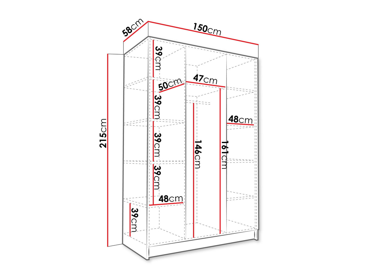 Gardróbszekrény CALIA II, Szín: Dió