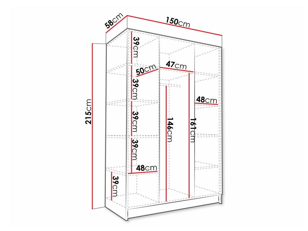 Gardróbszekrény CALIA II, Szín: Kasmír + Aranysárga 4462157