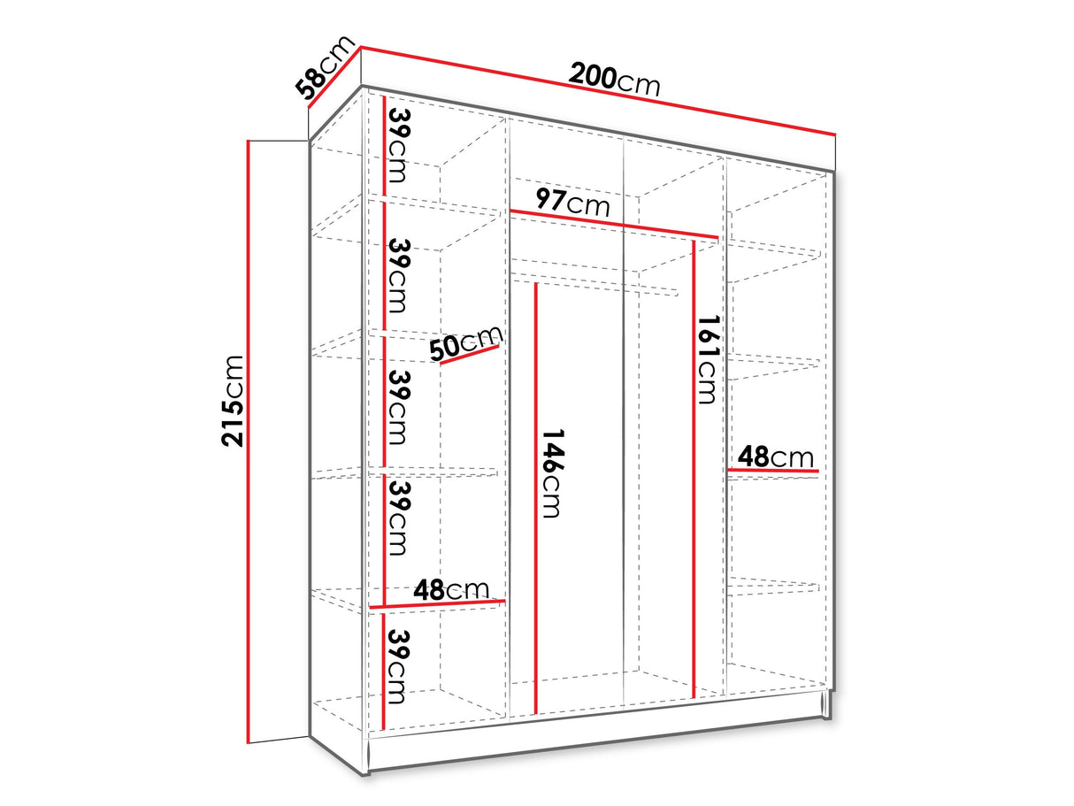 Gardróbszekrény SANTI III, Szín: Dió + Aranysárga