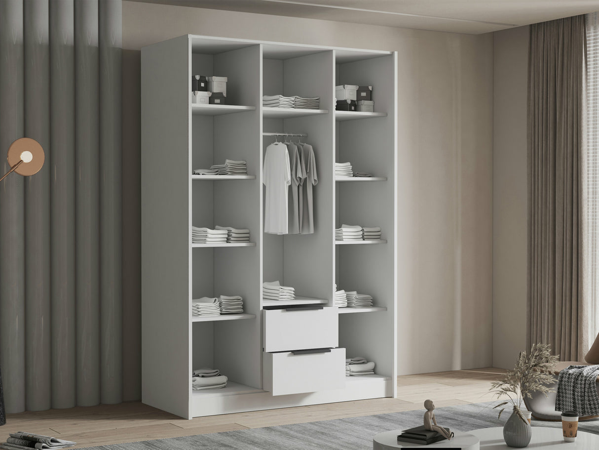 Gardróbszekrény CALWI II 150, Szín: Dió, Fogantyú színe: Aranysárga