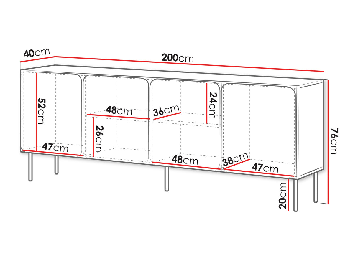 Szekrény 200 4D Rafael, Szín: Kasmír