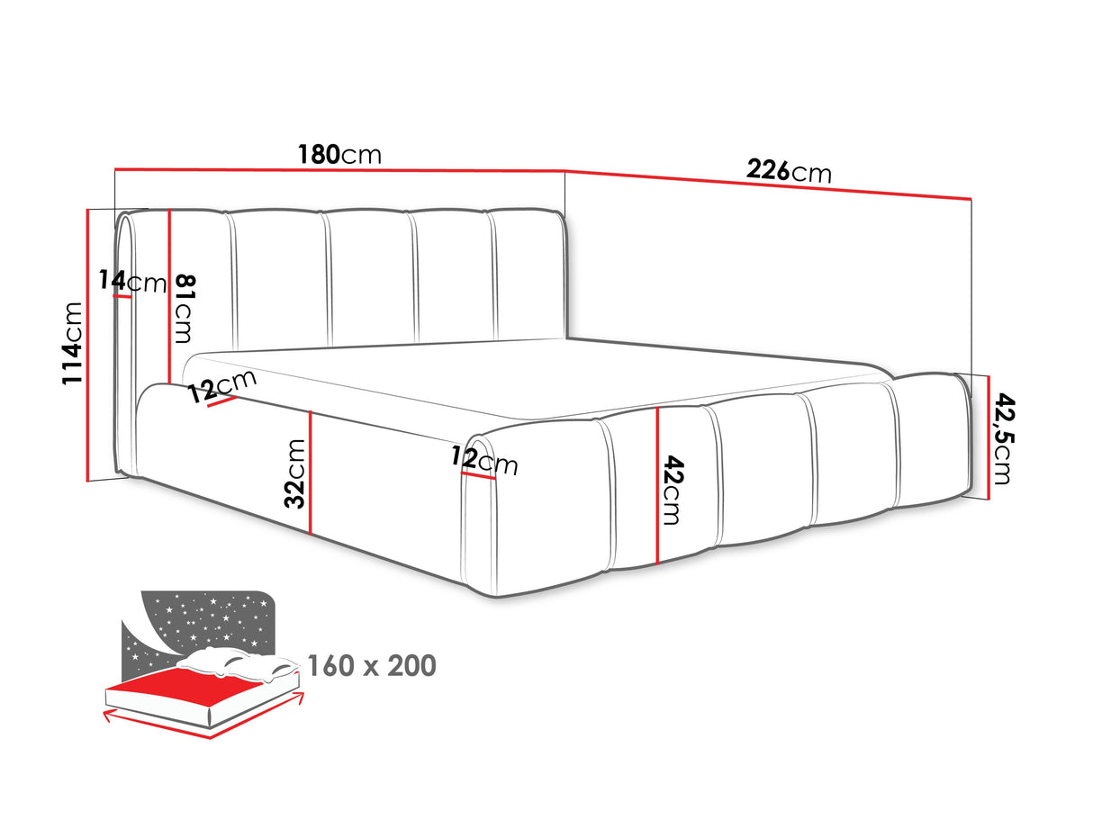 Ágy LEWIS, Szín: 02, Alvó felület mérete: 160 x 200 cm
