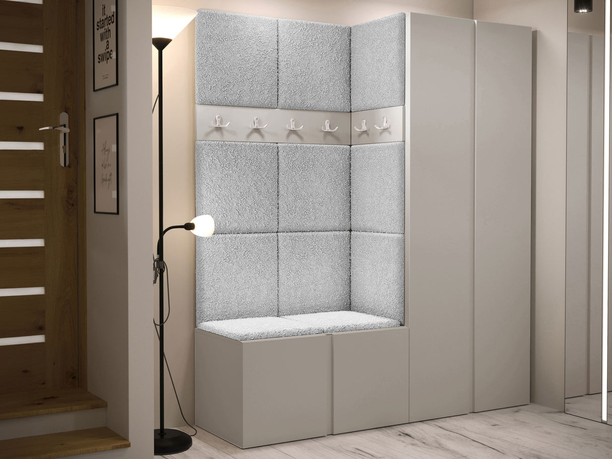 Előszoba garnitúra ORION III (Tavasz III), Keret színe: Kasmír, Puha falpanel színe: Abriamo 6