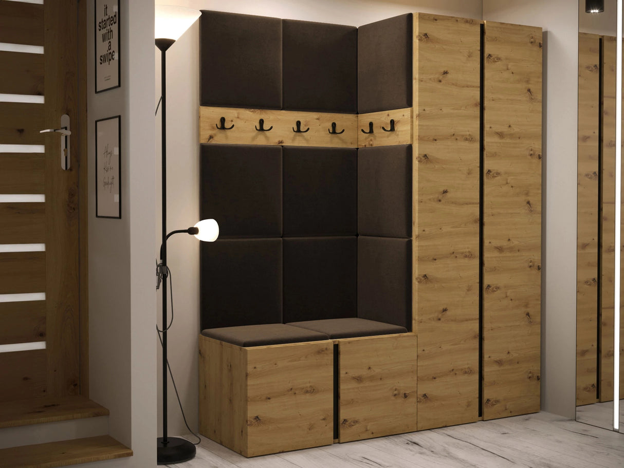 Előszoba garnitúra ORION III (Tavasz III), Keret színe: Artisan tölgy, Puha falpanel színe: Manila 04 4470431