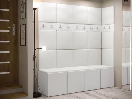 Előszoba garnitúra ORION II (Tavasz II), Keret színe: Fehér, Puha falpanel színe: Lágy öko-bőr 017 4470954