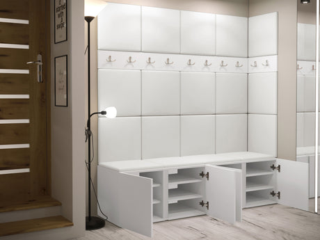 Előszoba garnitúra ORION II (Tavasz II), Keret színe: Fehér, Puha falpanel színe: Lágy öko-bőr 017 4470957