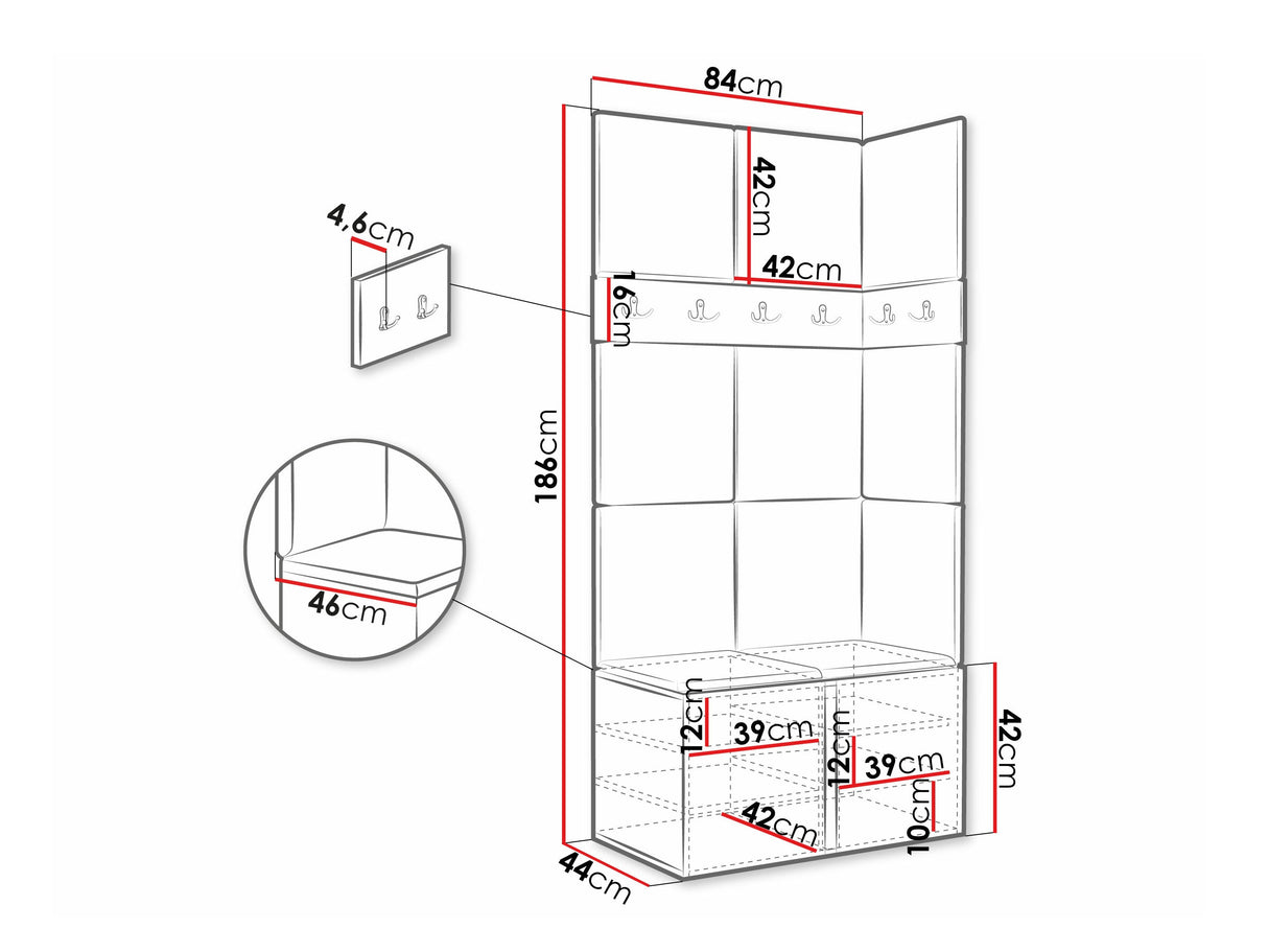 Előszoba garnitúra ORION I (Tavasz I), Keret színe: Artisan tölgy, Puha falpanel színe: Manila 18 4471698