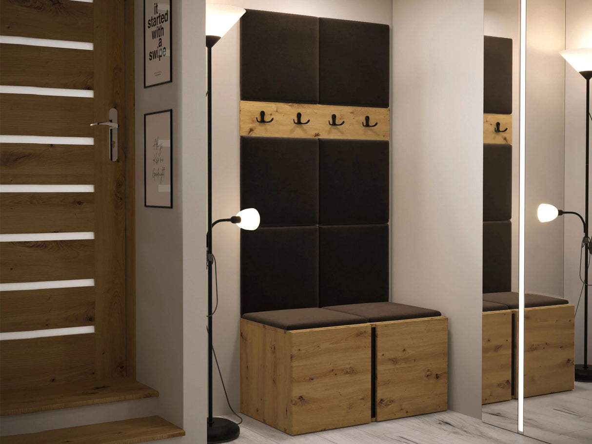 Előszoba garnitúra ORION IV (Tavasz IV), Keret színe: Artisan tölgy, Puha falpanel színe: Manila 04 4472848