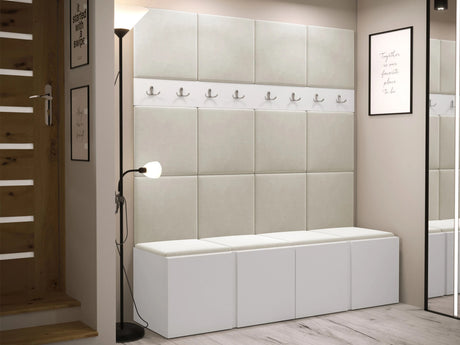 Előszoba garnitúra ORION V (Tavasz V), Keret színe: Fehér, Puha falpanel színe: Manila 02 4473484