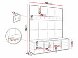 Előszoba garnitúra ORION V (Tavasz V), Keret színe: Kasmír, Puha falpanel színe: Manila 04