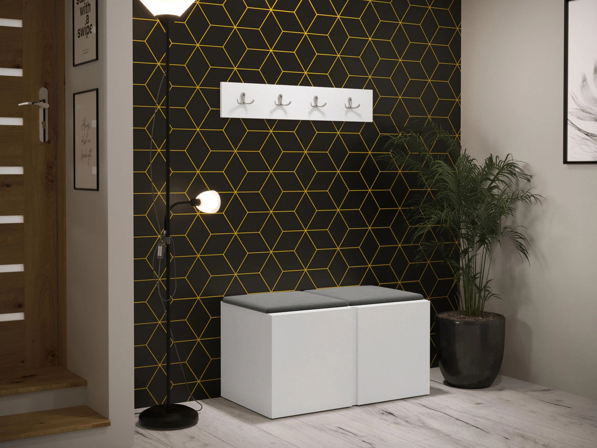 Előszoba garnitúra ORION VI (Tavasz VI), Keret színe: Fehér, Puha falpanel színe: Manila 16 4475131