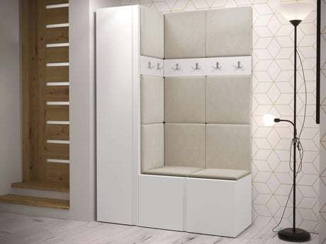 Előszoba garnitúra ORION IX (Tavasz IX), Keret színe: Fehér, Puha falpanel színe: Manila 02 4476382