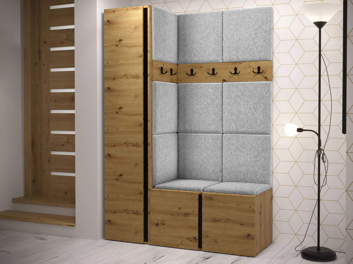 Előszoba garnitúra ORION IX (Tavasz IX), Keret színe: Artisan tölgy, Puha falpanel színe: Abriamo 6 4476513