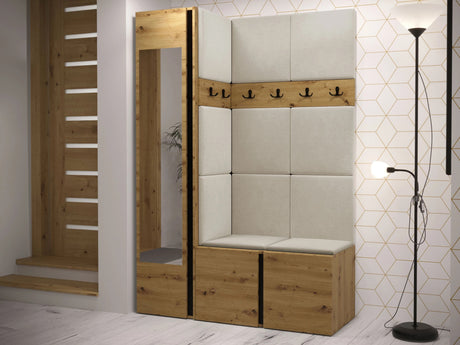 Előszoba garnitúra ORION X (Tavasz X), Keret színe: Artisan tölgy, Puha falpanel színe: Manila 02 4477191