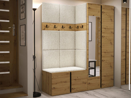 Előszoba garnitúra ORION XII (Tavasz XII), Keret színe: Artisan tölgy, Puha falpanel színe: Abriamo 3 4478301