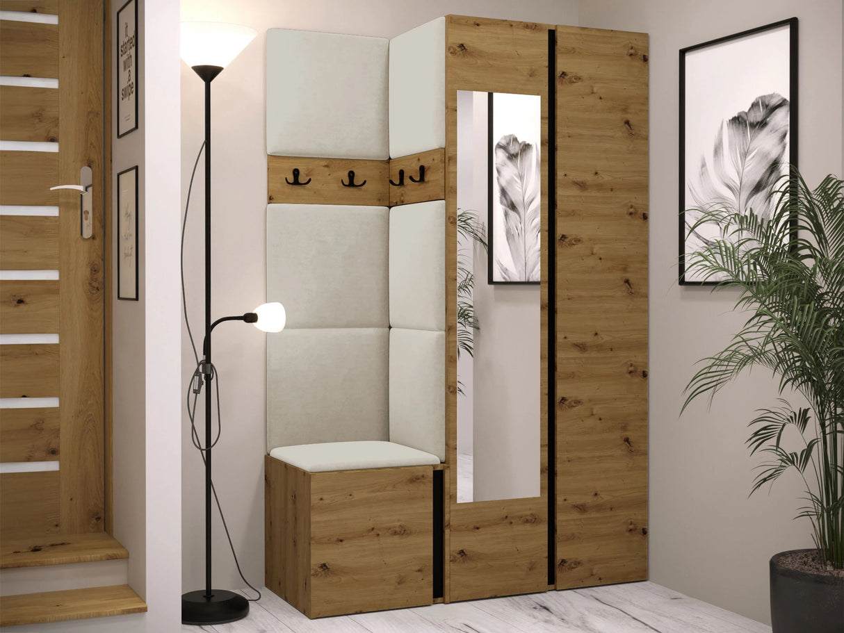 Előszoba garnitúra ORION XXVI (Tavasz XXVI), Keret színe: Artisan tölgy +, Puha falpanel színe: Manila 02 4478665