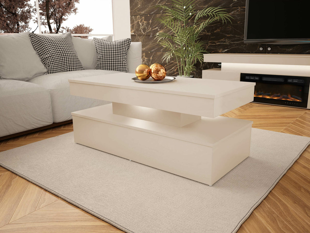 Dohányzóasztal 120 GLOSSA 01 (Lestirol), Szín: Világosbarna 4479340