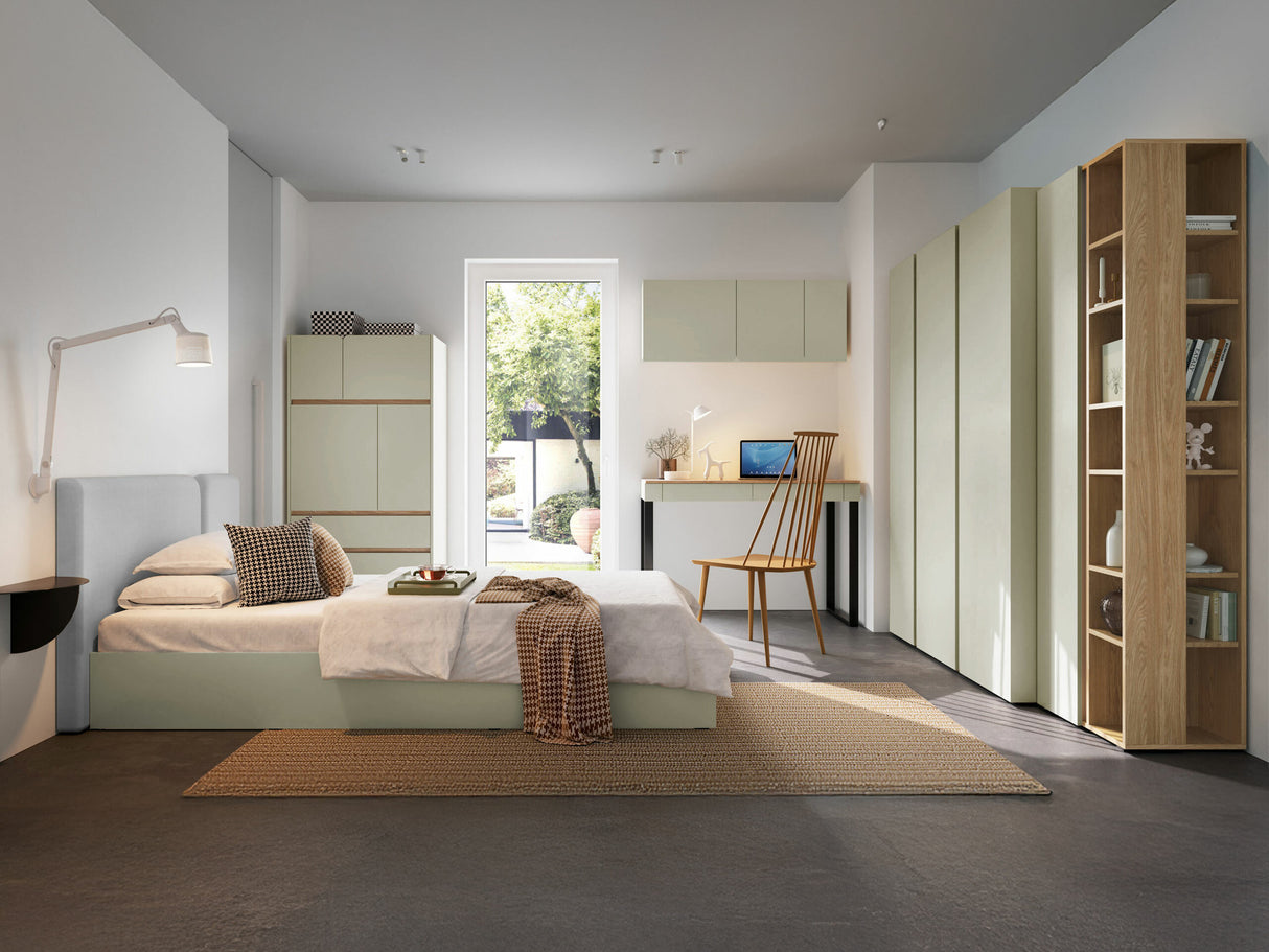 Fali szekrény LUCA SYSTEM 12, Szín: Poros zöld + Tölgy 4480922