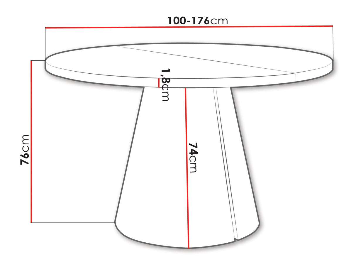 Asztal CALMA 100, színe: Tölgy