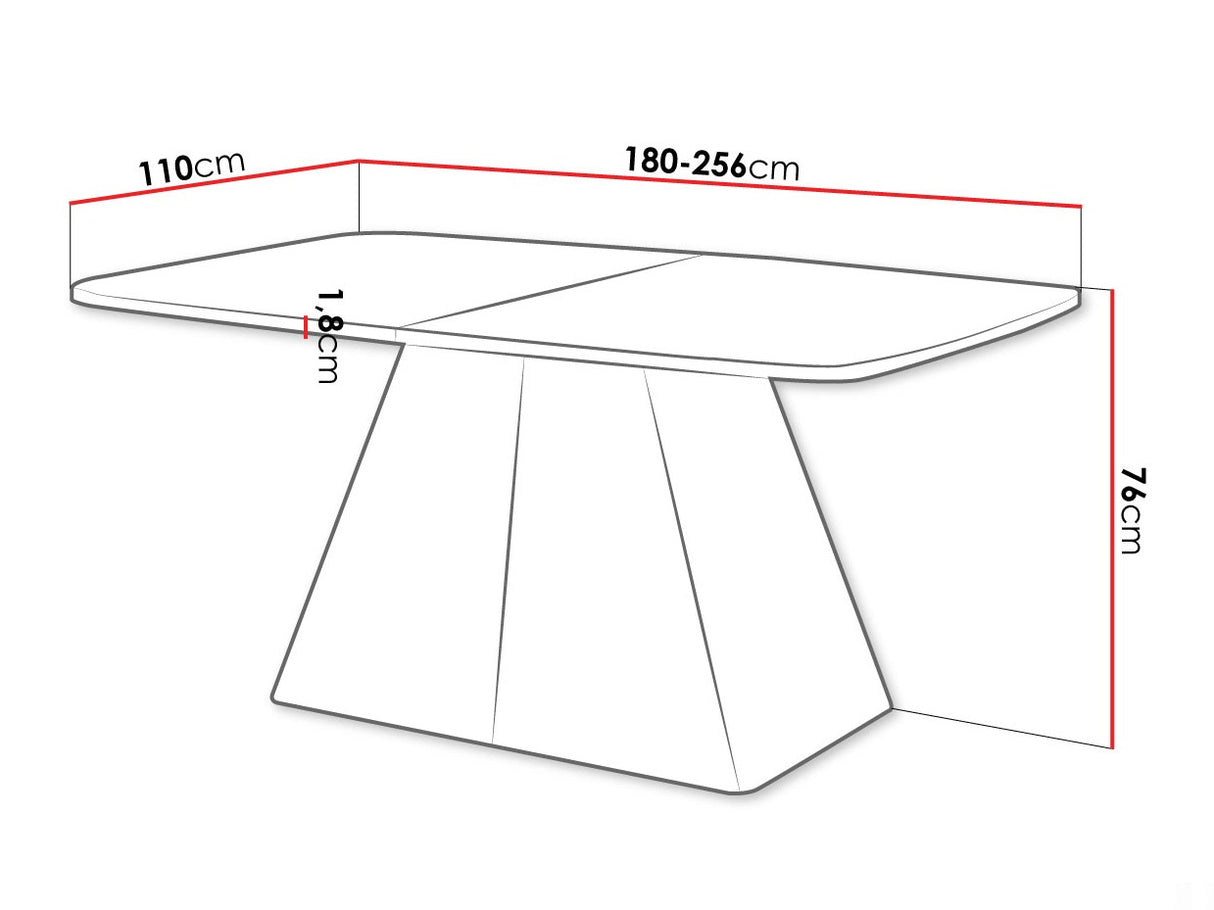 Asztal NOVA 180, színe: Grafit