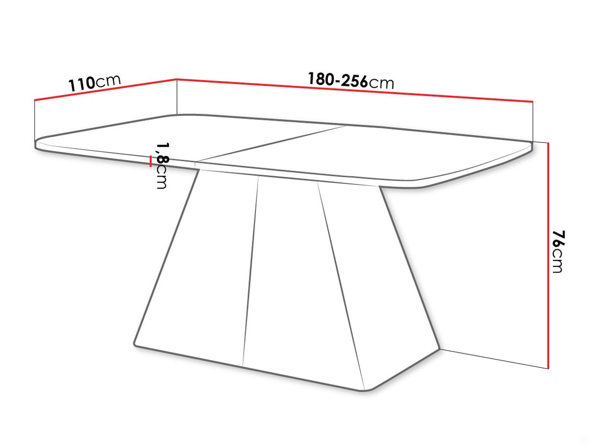 Asztal NOVA 180, színe: Fehér