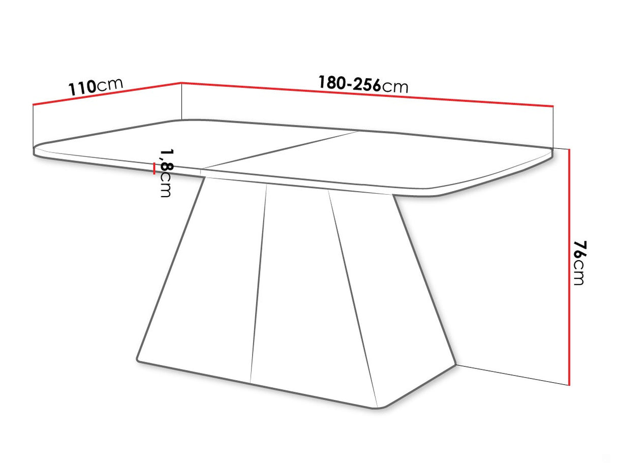 Asztal NOVA 180, színe: Fehér