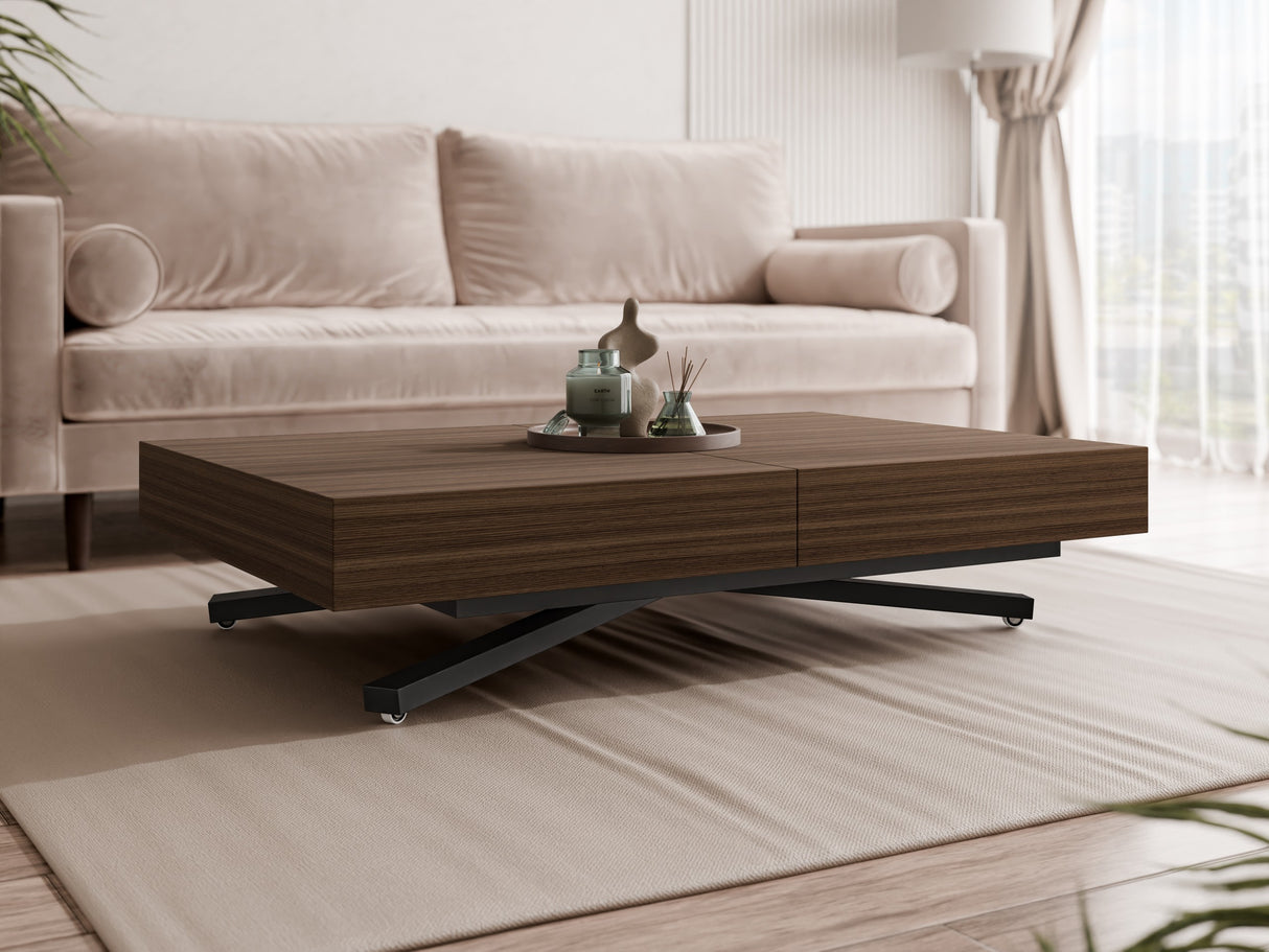 Kihajtható dohányzóasztal SANNA X, színe: Dió