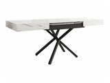 Kihajtható dohányzóasztal SANNA X, színe: Fehér márvány