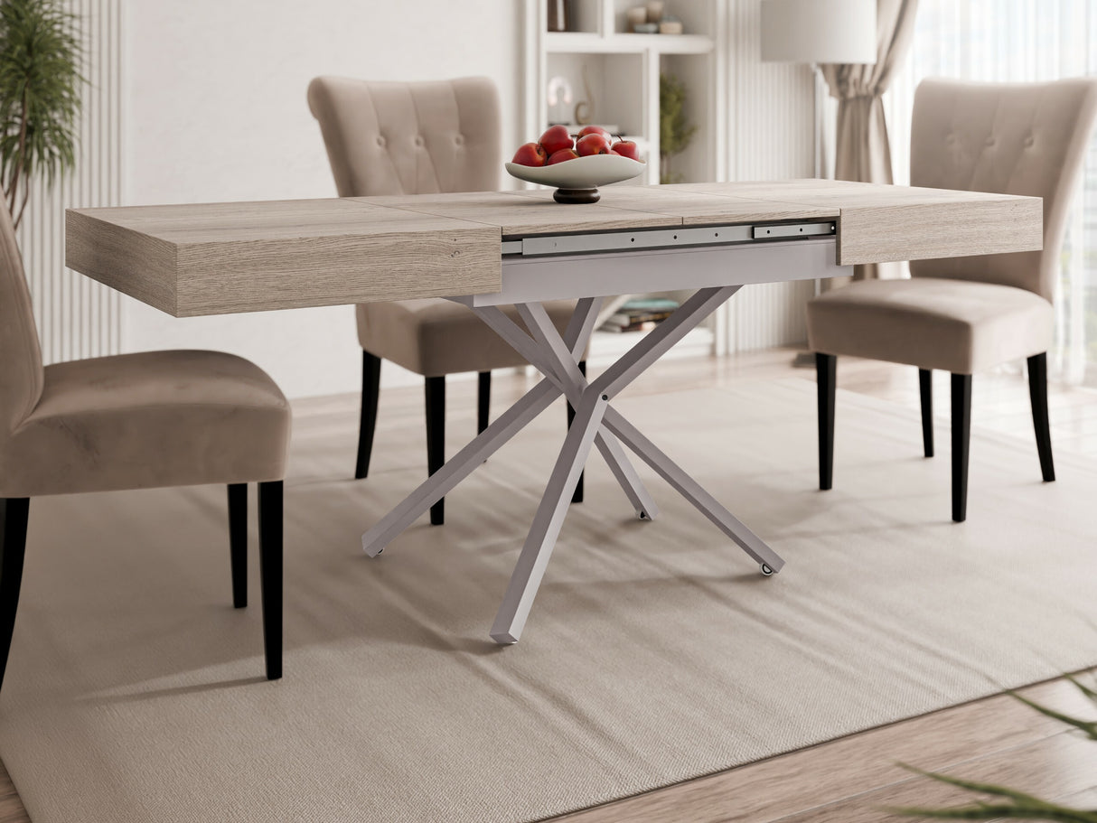 Kihajtható dohányzóasztal SANNA X, színe: Tölgy