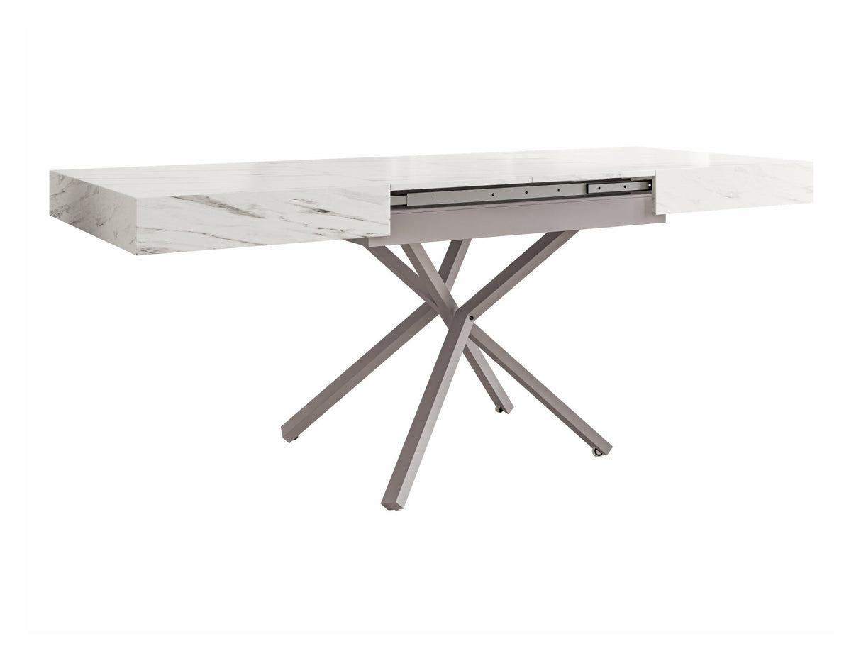 Kihajtható dohányzóasztal SANNA X, színe: Fehér márvány