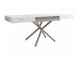 Kihajtható dohányzóasztal SANNA X, színe: Fehér márvány