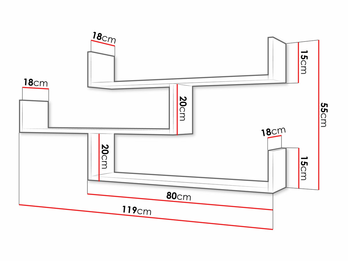 Fali polc Trio 003 (Cygni), Szín: Wotan tölgy 4495795