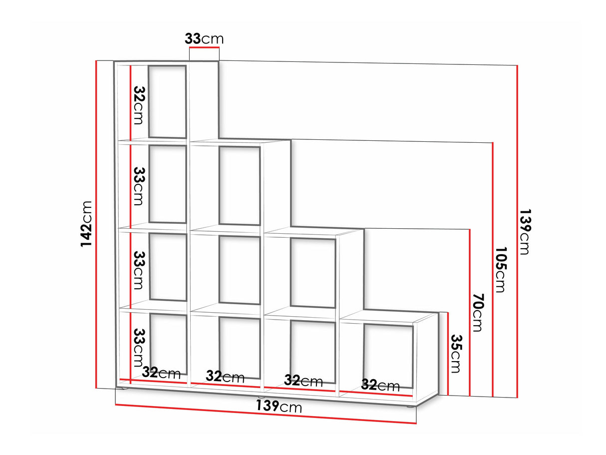 Könyvespolc Trio 013 (Cygni), Szín: Fehér 4495984
