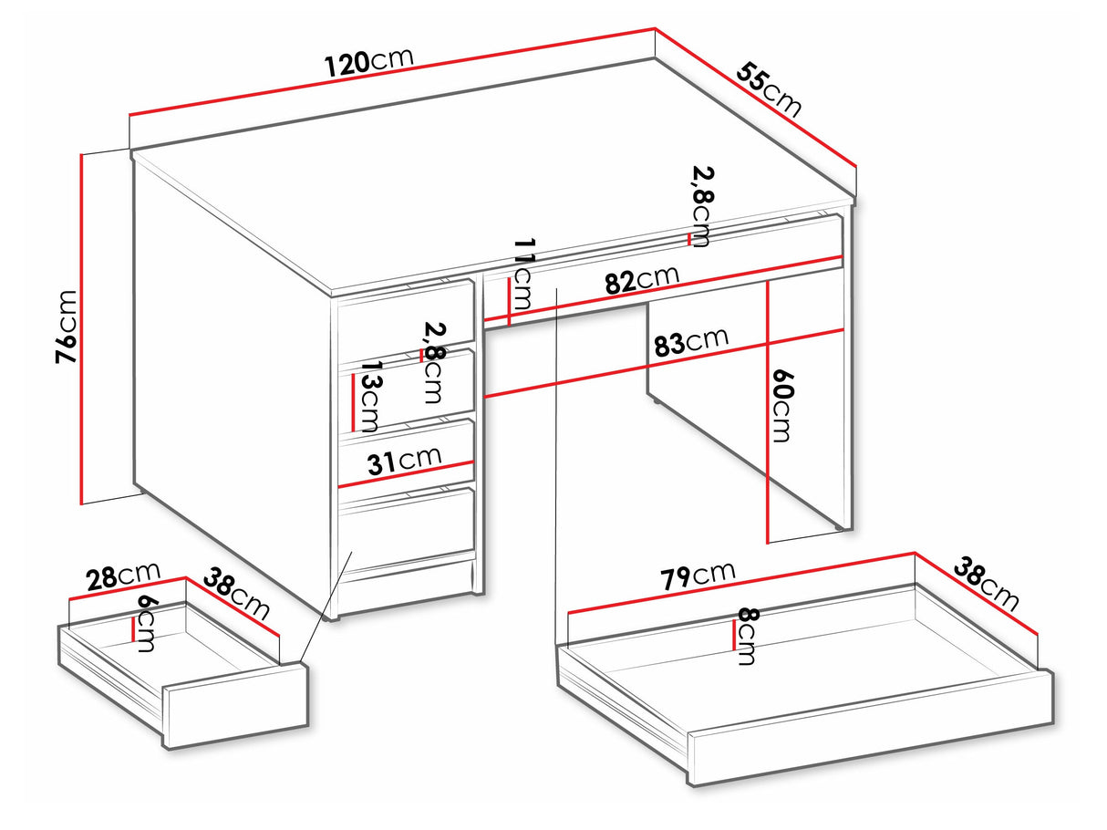 Íróasztal Ada (Heron), Szín: Fehér 4496199