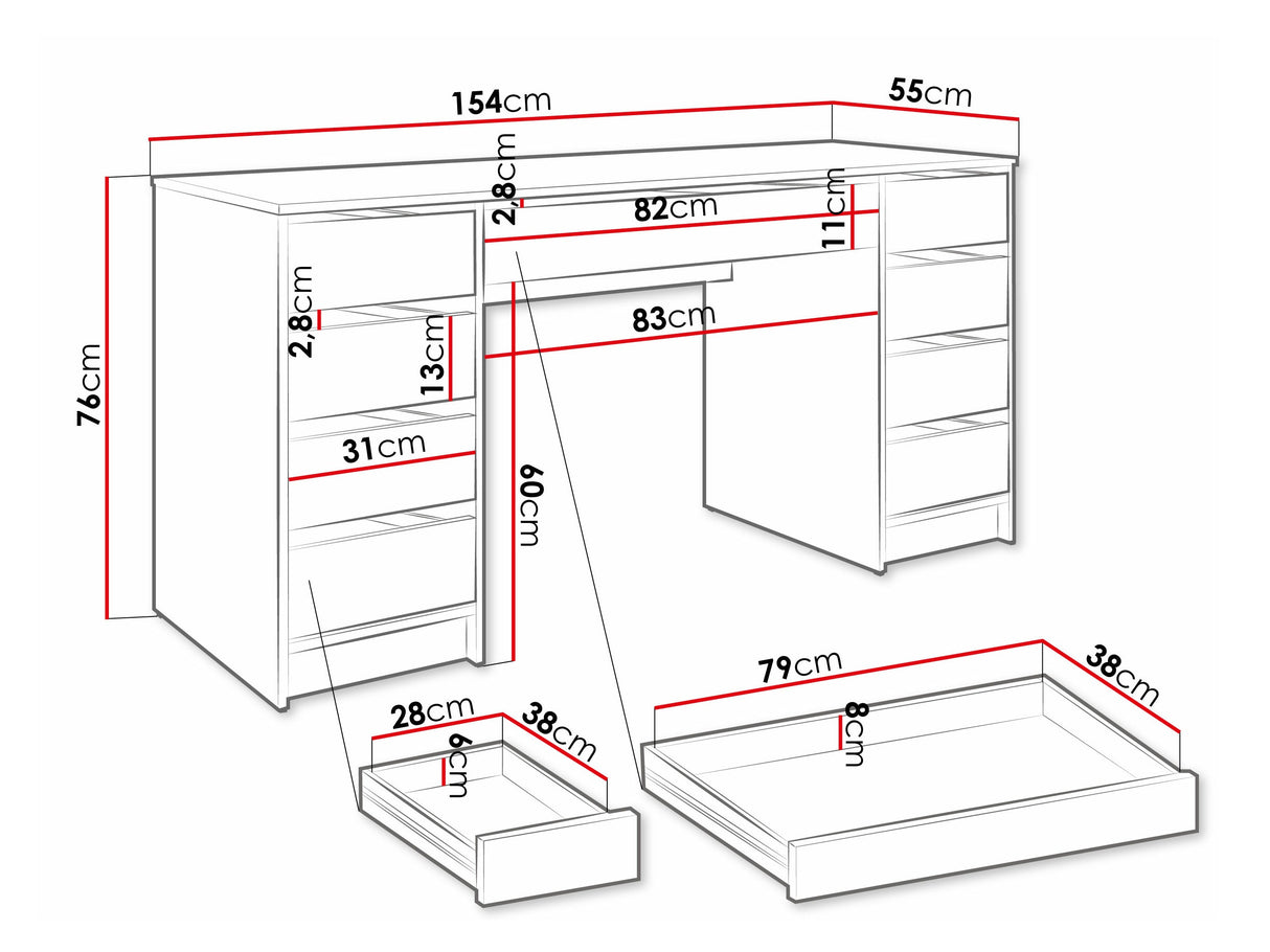 Íróasztal / ADA BIS, Szín: Dió