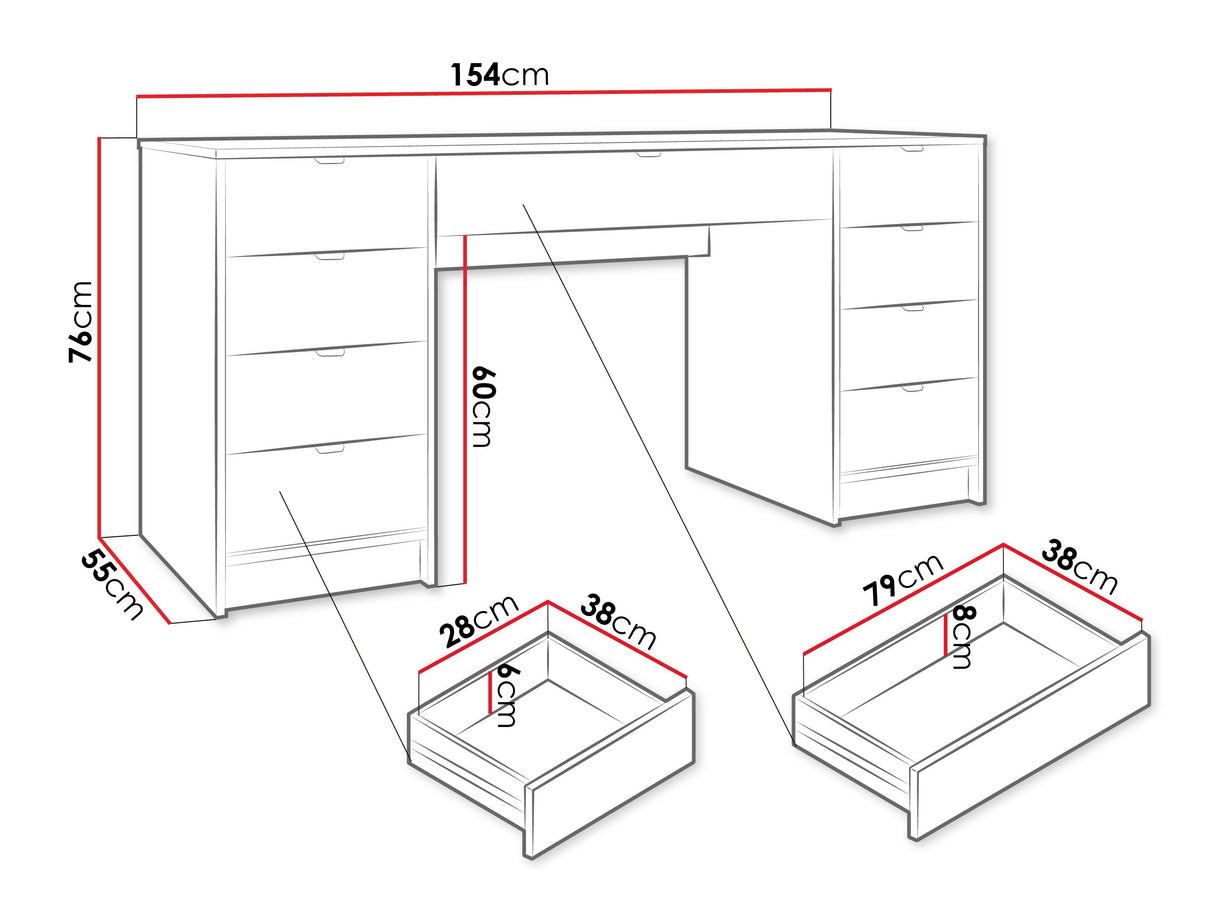 Íróasztal TIRENO BIS, Szín: Dió