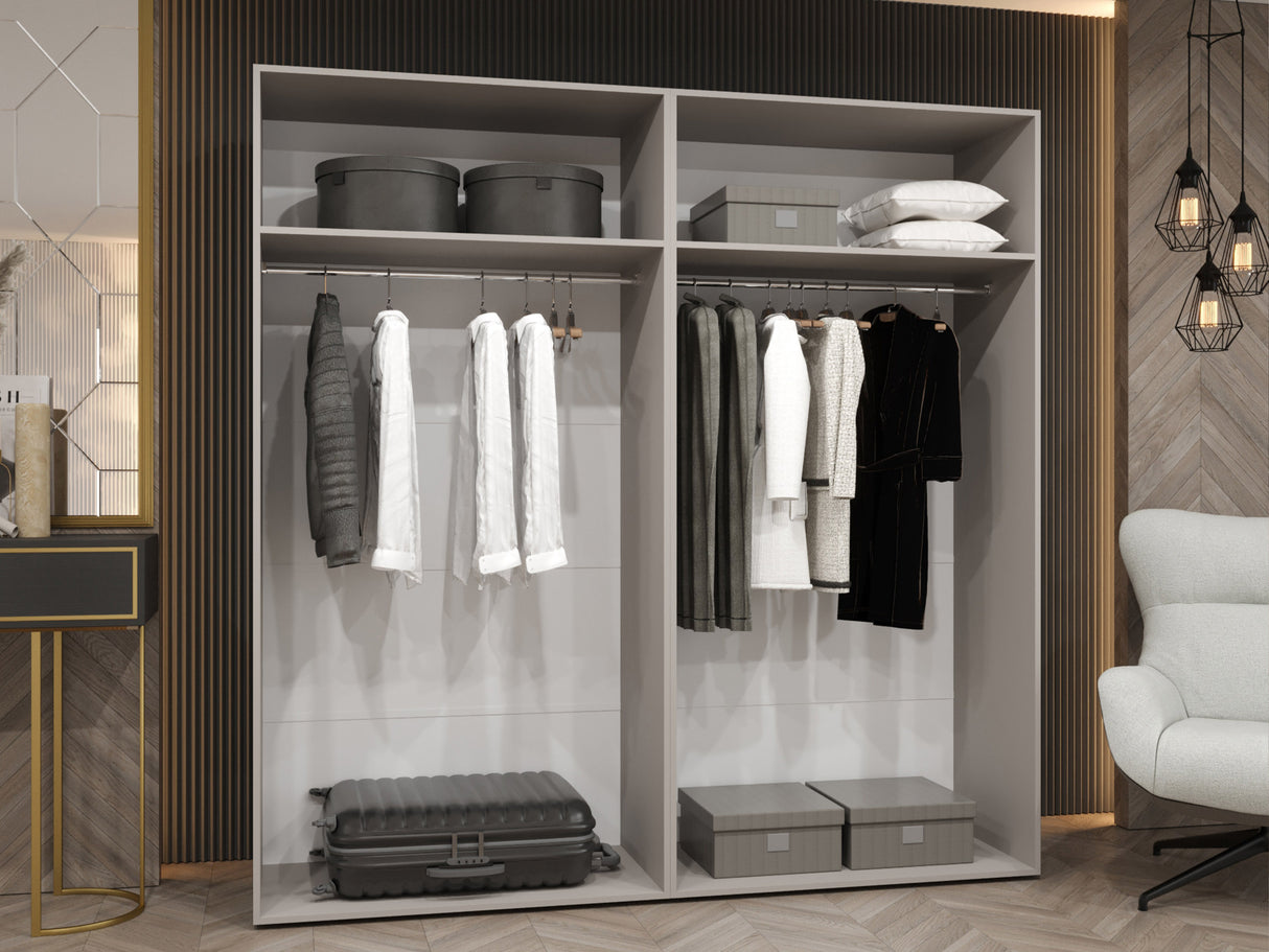 Gardróbszekrény MILA 1 200, Szín: Fehér, Fogantyú színe: